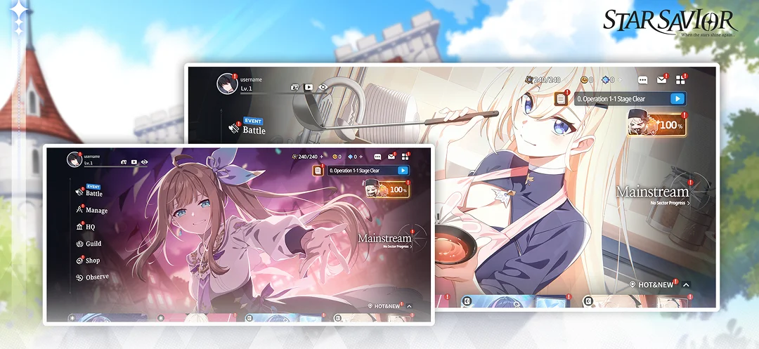 scena walki w mobilnej grze StarSavior z drużyną anime bohaterów